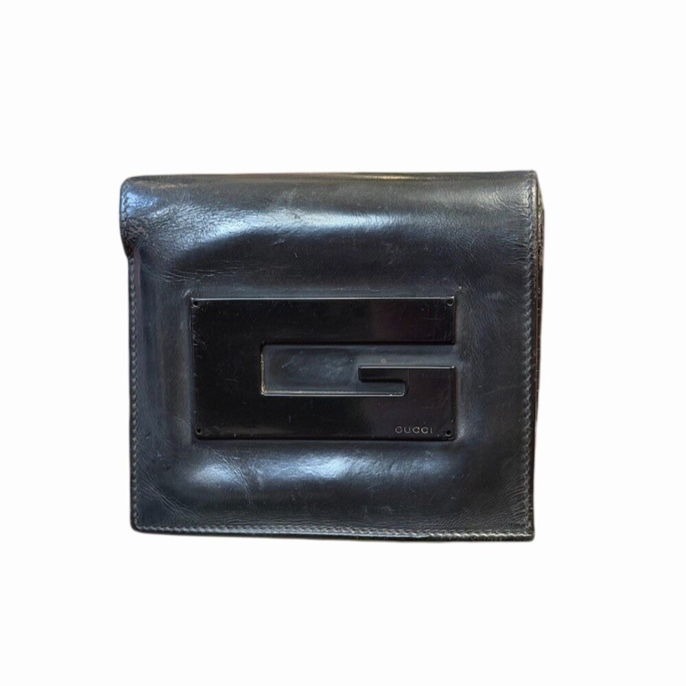 Gucci Vintage Tom Ford Era Wallet Black Bi-Fold Snap Closure
